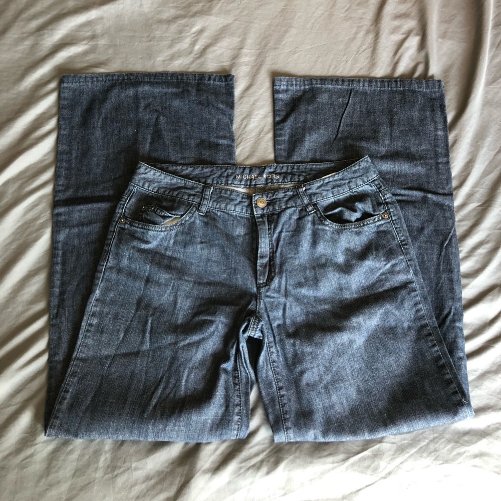 Michael Kors Wide/Flare Jeans EUC Size 6 Dark Wash